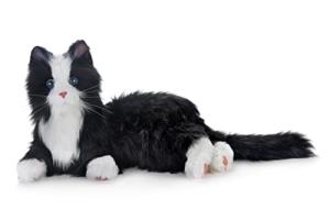 JOY FOR ALL Companion Pet for Seniors - Lifelike Animatronic Cat - Realistic Soft-Touch Fur & Purring - Therapy Stuffed Animal - Toy for Alzheimer's & Dementia - Tuxedo