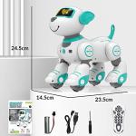 STEMTRON Programmable Remote Control Robotic Pet, Interactive Robo Dog & Cat, RC Robot with Touch Sensing, LED Eyes, Dance & Music