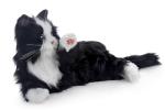 JOY FOR ALL Companion Pet for Seniors - Lifelike Animatronic Cat - Realistic Soft-Touch Fur & Purring - Therapy Stuffed Animal - Toy for Alzheimer's & Dementia - Tuxedo