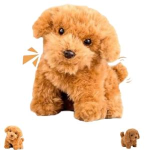 GRXMAEAT 2025 New Realistic Robot Puppy,Ai Robotic Dog,My Realistic Robot Puppy for Adults,Walking, Barking,Tail Wagging (Brown)