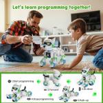 WeFone Robot Dog Toys for Kids Remote Control Interactive Robotic Pet Smart Programmable Puppy Electric Intelligent Robo Perro with Voice Control RC Music Imitation Animals Toy Girls Boys Gift (Green)