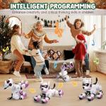 Robot Dog Toy for Kids, Programmable Remote Control Robot Puppy with Voice & Touch Sensors, Dancing & Singing, Animal Sound Imitation, Smart Stunt Robot Pet, Interactive Robotic Dog for Kids (Pink)
