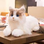 Chongker Interactive Robot cat Plush Stuffed Animal Toys for Kids Bionic Motion Purr Heartbeat Sound