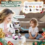 Robot Dog Toy for Kids, Programmable Remote Control Robot Puppy with Voice & Touch Sensors, Dancing & Singing, Animal Sound Imitation, Smart Stunt Robot Pet, Interactive Robotic Dog for Kids (Pink)