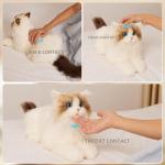 Chongker Interactive Robot cat Plush Stuffed Animal Toys for Kids Bionic Motion Purr Heartbeat Sound