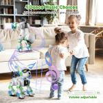 WeFone Robot Dog Toys for Kids Remote Control Interactive Robotic Pet Smart Programmable Puppy Electric Intelligent Robo Perro with Voice Control RC Music Imitation Animals Toy Girls Boys Gift (Green)