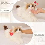 Chongker Interactive Robot cat Plush Stuffed Animal Toys for Kids Bionic Motion Purr Heartbeat Sound