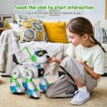 WeFone Robot Dog Toys for Kids Remote Control Interactive Robotic Pet Smart Programmable Puppy Electric Intelligent Robo Perro with Voice Control RC Music Imitation Animals Toy Girls Boys Gift (Green)