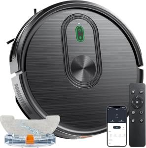 Robot Vacuum and Mop Combo, 2 in 1 Vacuuming & Mopping Robot with Schedule, App/Bluetooth/Voice, 3200Pa Max Suction, Self-Charging Robot Vacuum Cleaner, Slim, Ideal for Pet Hair, Hard Floor, Carpet