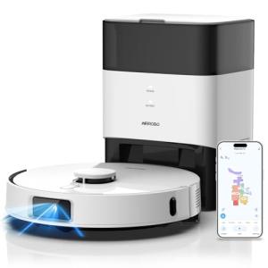 AIRROBO T30+ Robot Vacuum and Mop, 60-Day Self-Emptying, Proactive Intelligence Obstacle Avoidance, Carpet Detection, Tangle-Free Brush, 6000PA Suction, LDS Mapping, APP & Voice Control