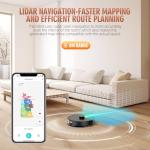 Loorow 3-in-1 Robot Vacuum and Mop Combo with Self-Emptying Dock for 60 Days，LiDAR Navigation,4500Pa Strong SuctionApp/WiFi/Alexa Control, Self-Charging, Replaceable Dust Bag