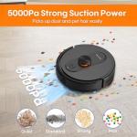 Robot Vacuum and Mop with Self-Emptying, 5000Pa Robotic Vacuum with LiDAR Navigation, Mapping, 60-Day Hands-Free Cleaning, No-Go Zones,Wi-Fi/App/Alexa Control, Ideal for Pet, Hard Floors, Carpet