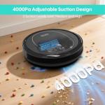 Robot Vacuum and Mop 4000Pa Strong Suction Robotic Vacuums Cleaner, 120 Min Runtime & Auto Recharge, WiFi/App/Remote/Alexa Control, 3-in-1 Ultra-Slim Quiet Ideal for Home Hard Floor, Carpet, Pet Hair