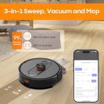 Robot Vacuum and Mop with Self-Emptying, 5000Pa Robotic Vacuum with LiDAR Navigation, Mapping, 60-Day Hands-Free Cleaning, No-Go Zones,Wi-Fi/App/Alexa Control, Ideal for Pet, Hard Floors, Carpet