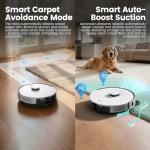 AIRROBO T30+ Robot Vacuum and Mop, 60-Day Self-Emptying, Proactive Intelligence Obstacle Avoidance, Carpet Detection, Tangle-Free Brush, 6000PA Suction, LDS Mapping, APP ＆ Voice Control