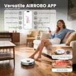 AIRROBO T30+ Robot Vacuum and Mop, 60-Day Self-Emptying, Proactive Intelligence Obstacle Avoidance, Carpet Detection, Tangle-Free Brush, 6000PA Suction, LDS Mapping, APP ＆ Voice Control