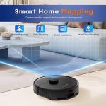 eitton A6Pro Robot Vacuum and Mop, Robot Vacuum Self Emptying, Up to 60 Days Hands Free Cleaning (Pure Black)