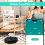 Robot Vacuum and Mop 4000Pa Strong Suction Robotic Vacuums Cleaner, 120 Min Runtime & Auto Recharge, WiFi/App/Remote/Alexa Control, 3-in-1 Ultra-Slim Quiet Ideal for Home Hard Floor, Carpet, Pet Hair