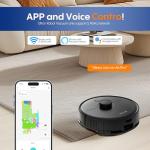 eitton A6Pro Robot Vacuum and Mop, Robot Vacuum Self Emptying, Up to 60 Days Hands Free Cleaning (Pure Black)
