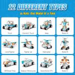 STEM Robot Building Kit for Kids, 12-in-1 Building Robot Toys APP & Remote Control Car, STEM Toys for Boys Age 8-12, Rechargeable Educational Robotics Toy for Boys Girls Christmas Birthday 332+Pcs