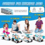 STEM Robot Building Kit for Kids, 12-in-1 Building Robot Toys APP & Remote Control Car, STEM Toys for Boys Age 8-12, Rechargeable Educational Robotics Toy for Boys Girls Christmas Birthday 332+Pcs