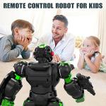 STEMTRON Robot Toys for Kids, Programmable Remote Control Robot with Intelligent Gesture Sensing, Recharge, Singing & Dancing Mode, Launcher (Green)