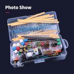 Basic Starter Kit Include Electronics Module Fun Kit, Breadboard, Power Module, Jumper Wires, Resistors, Circuit Boards，LEDs etc, Uno R3, Mega2560, Nano Compatible Replacement Parts Kit(E3)