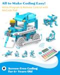 WhalesBot D3 Pro 12-in-1 STEM Wecode Pad Coding Robot Kit for Kids, 388-Piece Educational Building Set with Interactive Storytelling, Ideal Toy Gift for Boys & Girls Ages 6-8