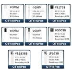ALLECIN 3mm 5mm 940nm LEDs Infrared Emitter and IR Receiver Diode 1738 1838 0038 1638 Receivers Tube Kit (Pack of 60pcs)