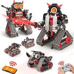 Opmind 5 in 1 STEM RC Robot Building Kit, APP & Remote Control Samurai/Ninja Blocks 419 Pcs, Erector Set RC Toy for Kids, DIY Build Science Educational Gift for Age 6 7 8 9 10 11 12+ Boys & Girls