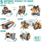 Opmind 5 in 1 STEM Remote Control Building Kit, 392Pcs Blocks Erector Projects Set Toys for Kids Age 8-12, Build a Tank/Robot/AVT DIY Science Educate 6 7 9 10 11 Years Old for Boys & Girls Gift Ideas