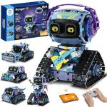 Sillbird Robot Building Kit with Remote Control STEM Gifts for Kids Boys Ages 8-12, Coding Robotic Technic Creative Toys for Birthday - Build 5in1 Model with 433 Pieces