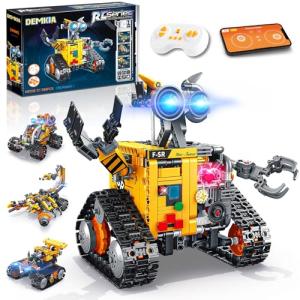 Demkia Robot Building Kit for Kids and Adults, 4-in-1 Rechargeable RC Robotics Kit with Remote & App Control, STEM Coding Toys & Science Projects, Birthday Gifts for Boys Ages 8-12+ (588 Pcs)