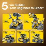 Sillbird Robot Building Kit with Remote Control for Boys Ages 8-14, STEM Coding Robotics Technic Toy Birthday Creative Gifts for Kids, Buildable 5in1 Models with 435 Pieces