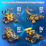 Demkia Robot Building Kit for Kids and Adults, 4-in-1 Rechargeable RC Robotics Kit with Remote & App Control, STEM Coding Toys & Science Projects, Birthday Gifts for Boys Ages 8-12+ (588 Pcs)