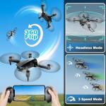 Oddire Drone with Camera - Drones for Adults, with 2 Batteries, Carrying Case, Propellers, 1080P HD Foldable Drone with Stable Hover, Trajectory Flight, Gravity Control, One Key Take Off/Land, 3D Flip