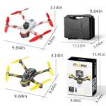 RC Drone With Screen Display Remote Control, Dual Camera, Optical Flow Hover, LED Lights, Speed Adjustment, Gravity Sensor, Brushless Motor, Trajectory Flight, 360 Degree Flip, APP Control, Headless Mode, One-Key Takeoff/Landing, Obstacle Avoidance, Impact-Resistant ABS Shell, 2 Batteries, Memory Card, Card Reader, Handbag, Beginner-Friendly FPV Hobby Quadcopter (Black Yellow)