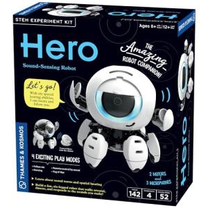 Thames & Kosmos Hero: Sound-Sensing Robot STEM Experiment Kit, Build a Robot That Reacts to Sounds, Explore Engineering, Sound Technology, Spatial Hearing, Quality Screen-Free, Educational Play