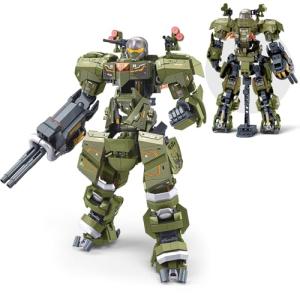 HIGH GODO Main Battle Mech Robot Transforming Building Blocks Set for Adults,City Warrior Justice Hero Soldier Mech Model Building Kit, Cool Creative Robots Toys Gift for Teens Boys, 598 Pieces