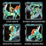 WULOBOOI Samurai Mech Warrior Building Toy Set for Adults, Green Dragon Battle Figure Robot with 2 Sword Building Bricks Kit, 321 Pieces Ninja Adventure Playset Gift Idea for Kids Ages 7 8-12