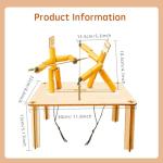 Bamboo Puppet Battle Game Kit, 18 Metal Weapons, DIY Fighting Toy