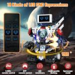VOPOGLNE 5 in 1 STEM Robot Building Kit, APP & Remote Control Screen Building Toys, Eye Coding Robots Rechargeable, 620Pcs DIY Super Warriors for Kids Learning, Boys Girls Birthday Gifts