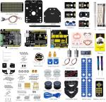 KEYESTUDIO Mini Tank Robot V2 Smart Car Kit for Arduino, IR Infrared and App Remote Control (iOS and Android), Light and Ultrasonic Follow, 8X16 LED Panel, Ultrasonic Obstacle Avoidance,15+