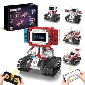 OUTOGO 5-in-1 STEM Robot Building Kit with Remote Control & APP, Science Robot Educational Toys for Kids Age 8-16, Birthday Gifts for Boys Girls with 358 Piece