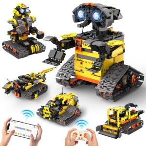 5 in1 Stem Robot Building Kit for Kids Ages 8-13, 688 PCS Remote & App Controlled Dinosaur Car Building Toys for Kids Science Learning, Birthday Gifts for 8 9 10 11 12+ Years Old Boys Girls