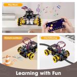 ACEBOTT Robot Kit, Robotics for Kids Ages 8-12 12-16, STEM Toys for Boys with Remote & App Control, Arduino & Scratch Compatible, Science Kits for Kids Age 8-12 12-16, Gift for Boys & Girls(Yellow)