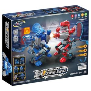 LITTCO Dinosaur Hydraulic Boxing Bots STEM Experiment Kit | Build 2 Hydraulic-Powered Dino Robots | Learn Hydraulic Systems | Fun T-Rex Robot Duel for Kids Ages 6-12