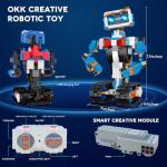 okk Robot Building Toys for Boys, STEM Projects for Kids Ages 8-12, Remote & APP Controlled Engineering Learning Educational Coding DIY Building Kit Rechargeable Robot Toy Gifts for Girls