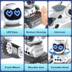 DLAGOMLIFE Remote Control Robot with LED and Music,Rechargeable Walkie Talkie Robot Toys for Kids, Auto-Demonstration Robot with Gesture Sensing,Birthday Gifts for Children.