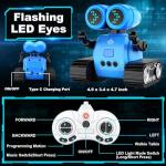 Hamourd Robot Toys for Boys Girls, Emo Robot with Walkie-Talkie Function, Gesture Sensing, Flexible Head & Arms, Programming Motion, Dance Moves, Music, Multi-Mode LED Eye, Toys for Ages